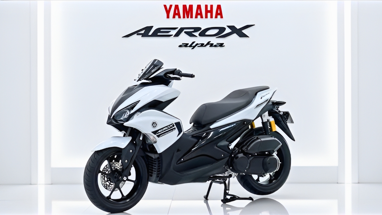 Scooter Yamaha Aerox 155: Diseño Deportivo en Blanco y Negro con Gran Potencia